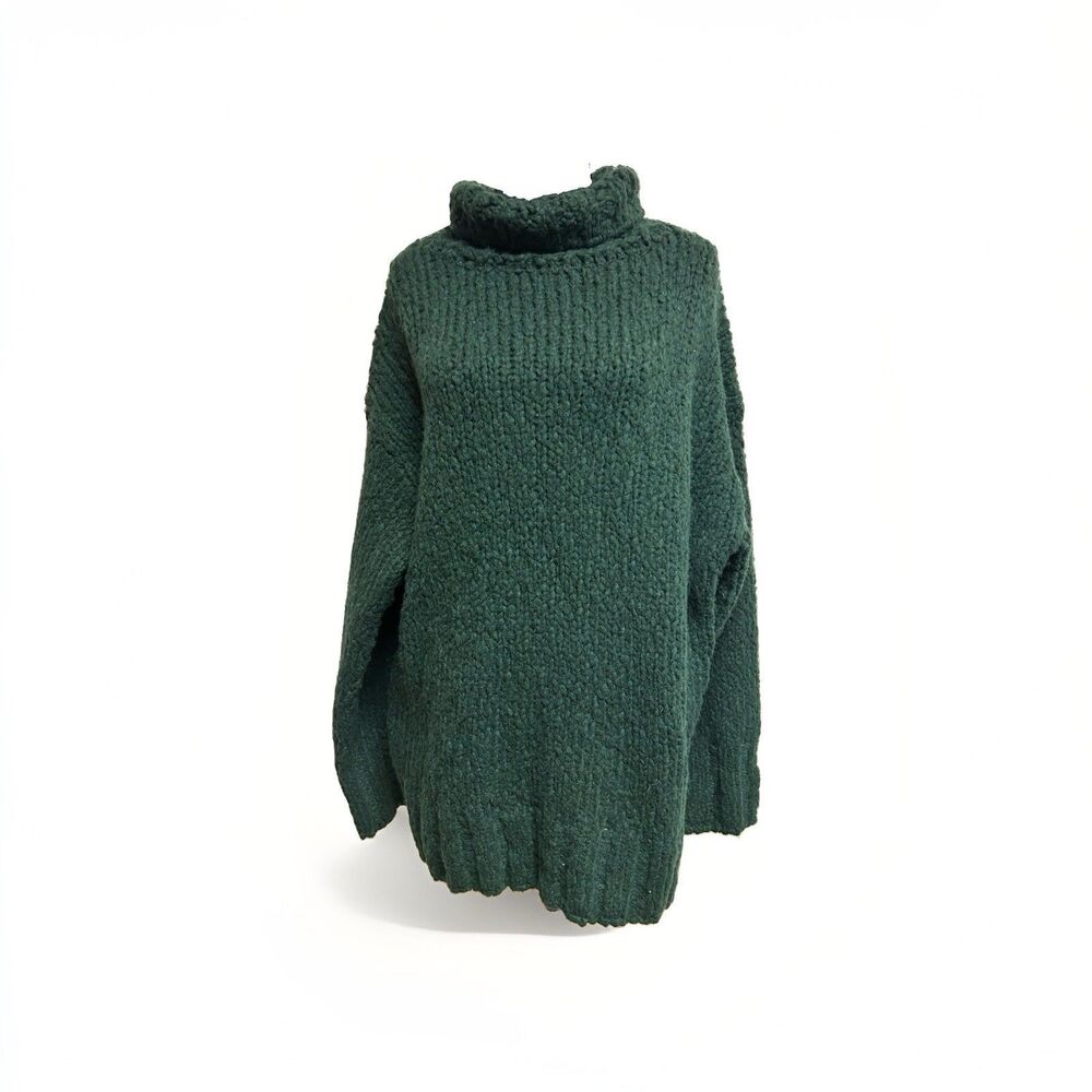 J. Crew Sweater Womens Large/ XL Green Cowl Neck Chunky Knit New With Tag
